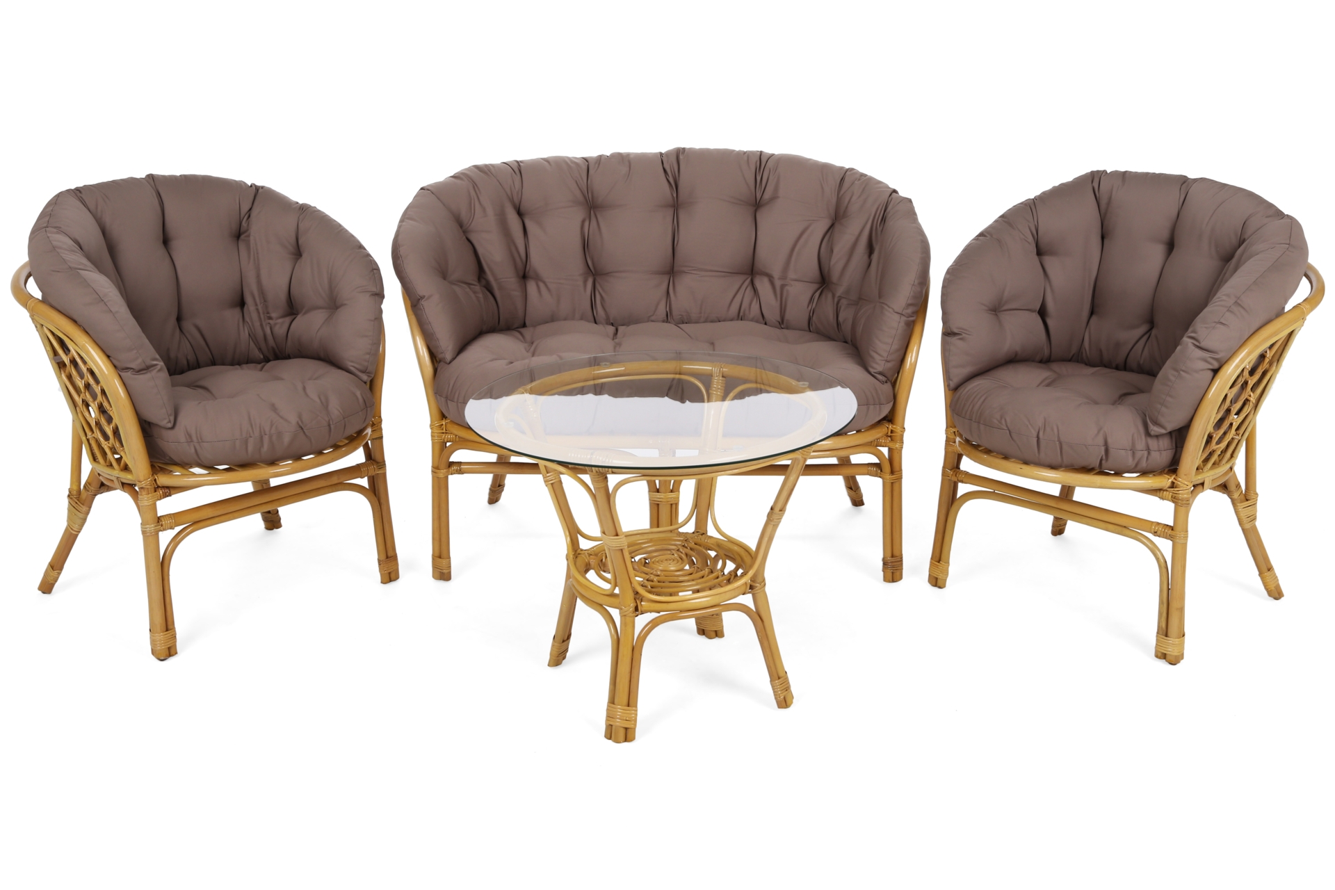 Meble ogrodowe rattanowe Bahama Honey / Cappuccino 3+1