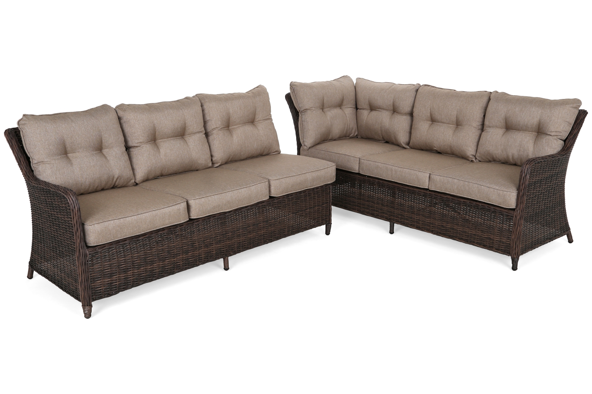 Narożny zestaw mebli ogrodowych prawy California Brown Mat / Brown Melange