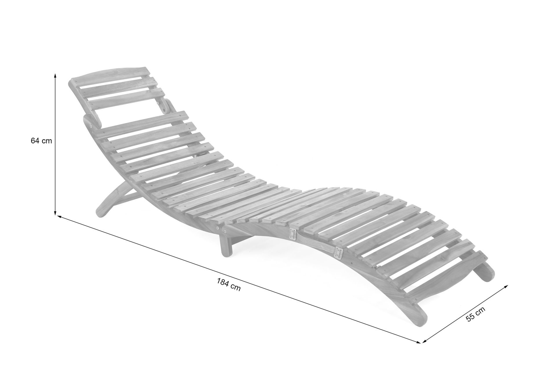 Leżanka ogrodowa drewniana Akacja Lux z poduszką