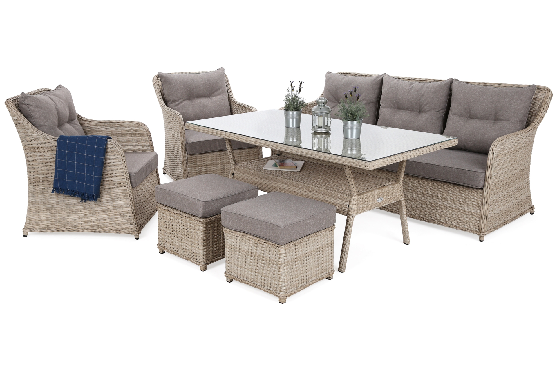 Meble ogrodowe technorattanowe Bergamo Elegant Beige / Beige Melange