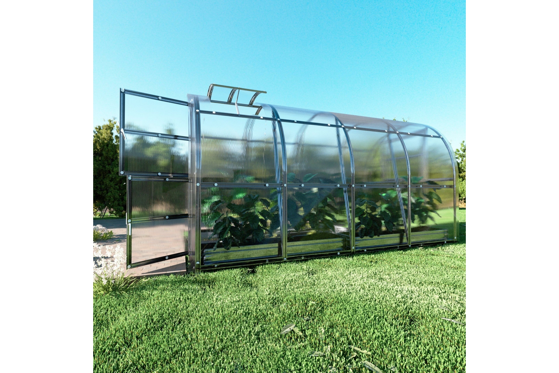 Szklarnia z poliwęglanu 2x4 m Terplant Comfort, poliwęglan 4 mm Szklarnia ogrodowa z poliwęglanu Terplant Comfort 2x4 m