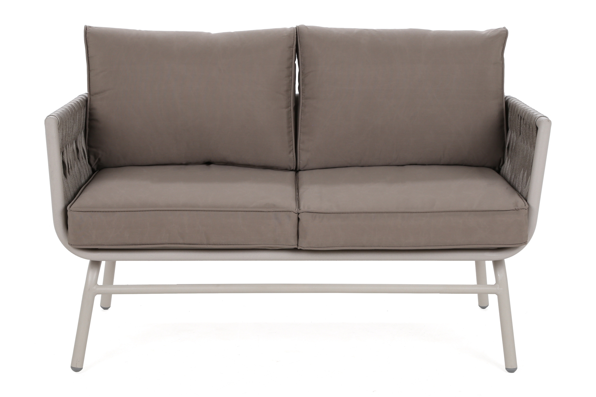 Zestaw mebli aluminiowych Tasos Cream / Latte - dla 4 osób  Meble ogrodowe technorattanowe Tasos Cream / Latte