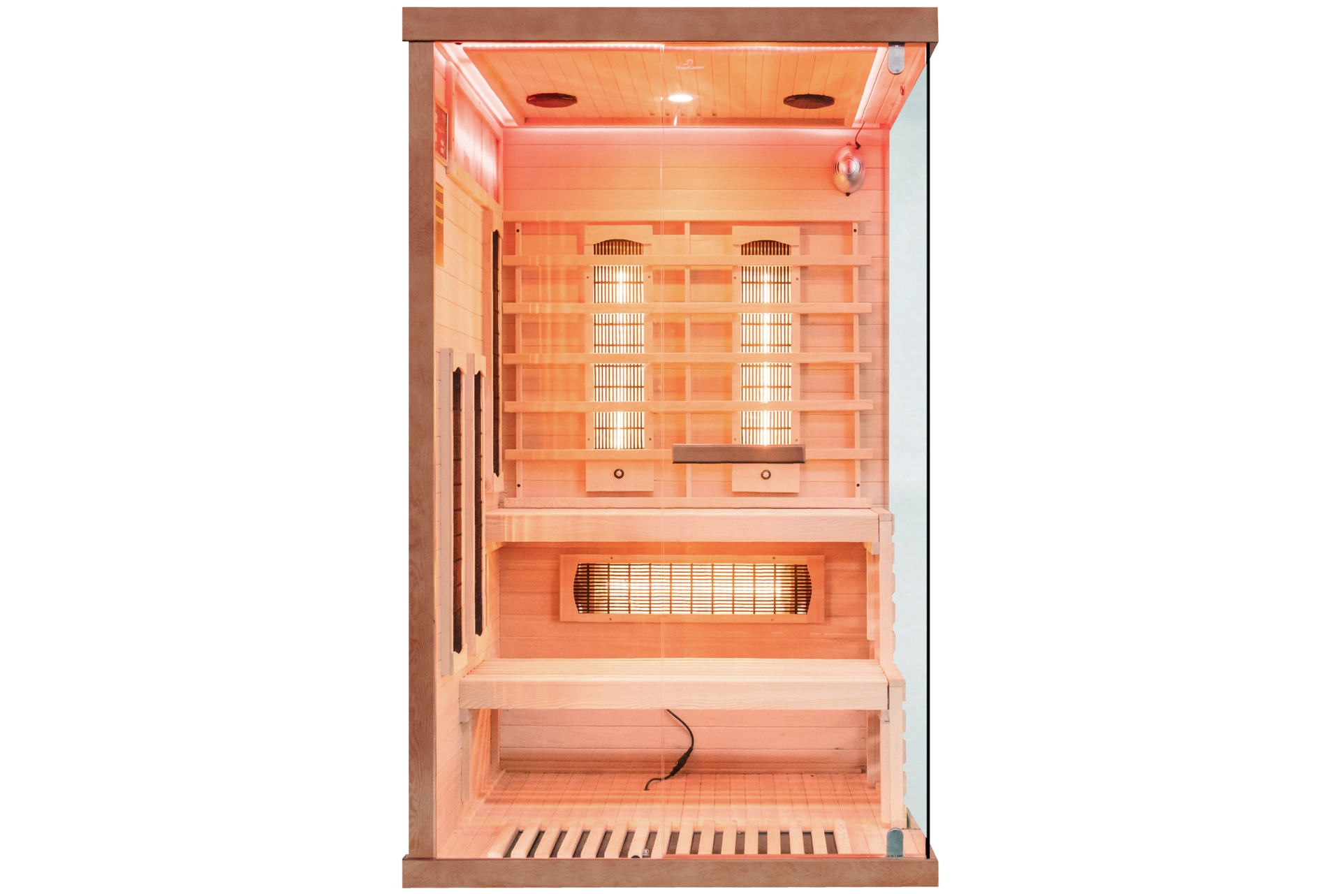 Sauna infrared narożna Nordum Pure 2-osobowa brązowa
