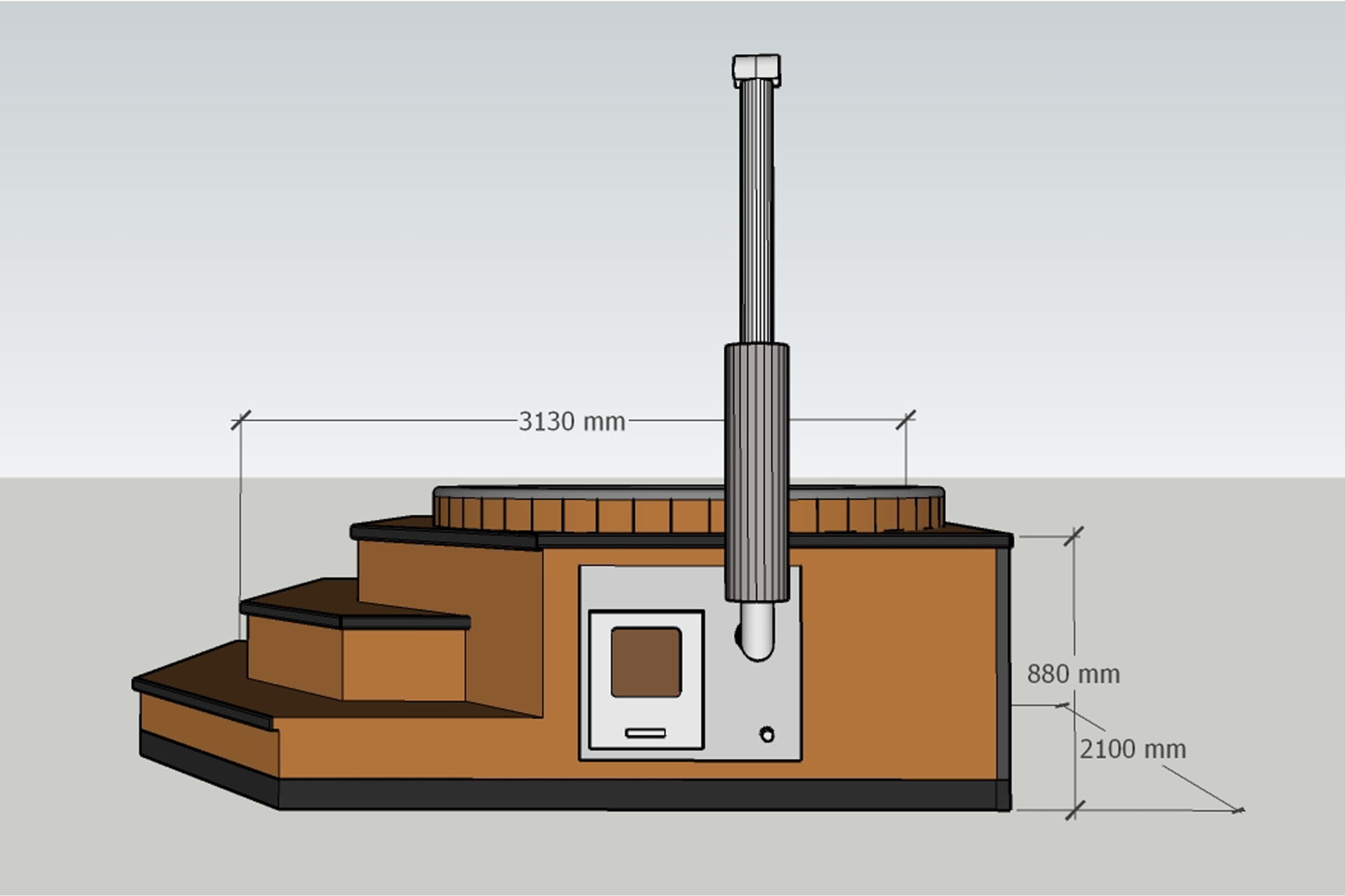 Balia ogrodowa Hobbit Lux Hot Tub 313 x 210 cm