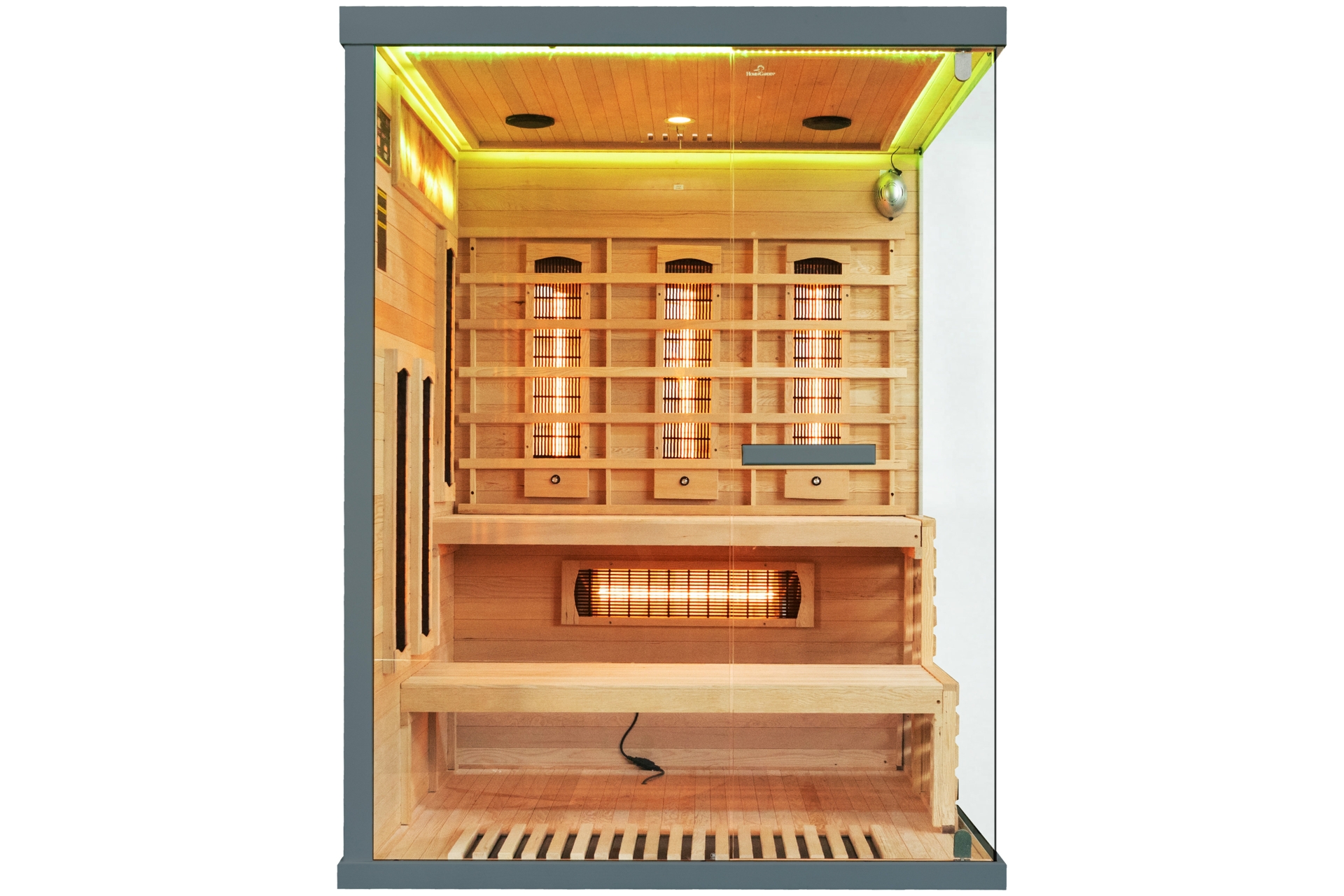 Sauna infrared narożna EP3CRS - 3 osobowa - szara Sauna infrared narożna EP3CRS Grey z panelami solnymi