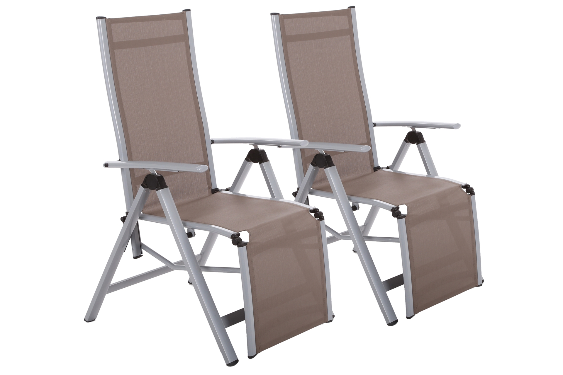 Zestaw krzeseł ogrodowych aluminiowych Ibiza Relax Silver / Taupe