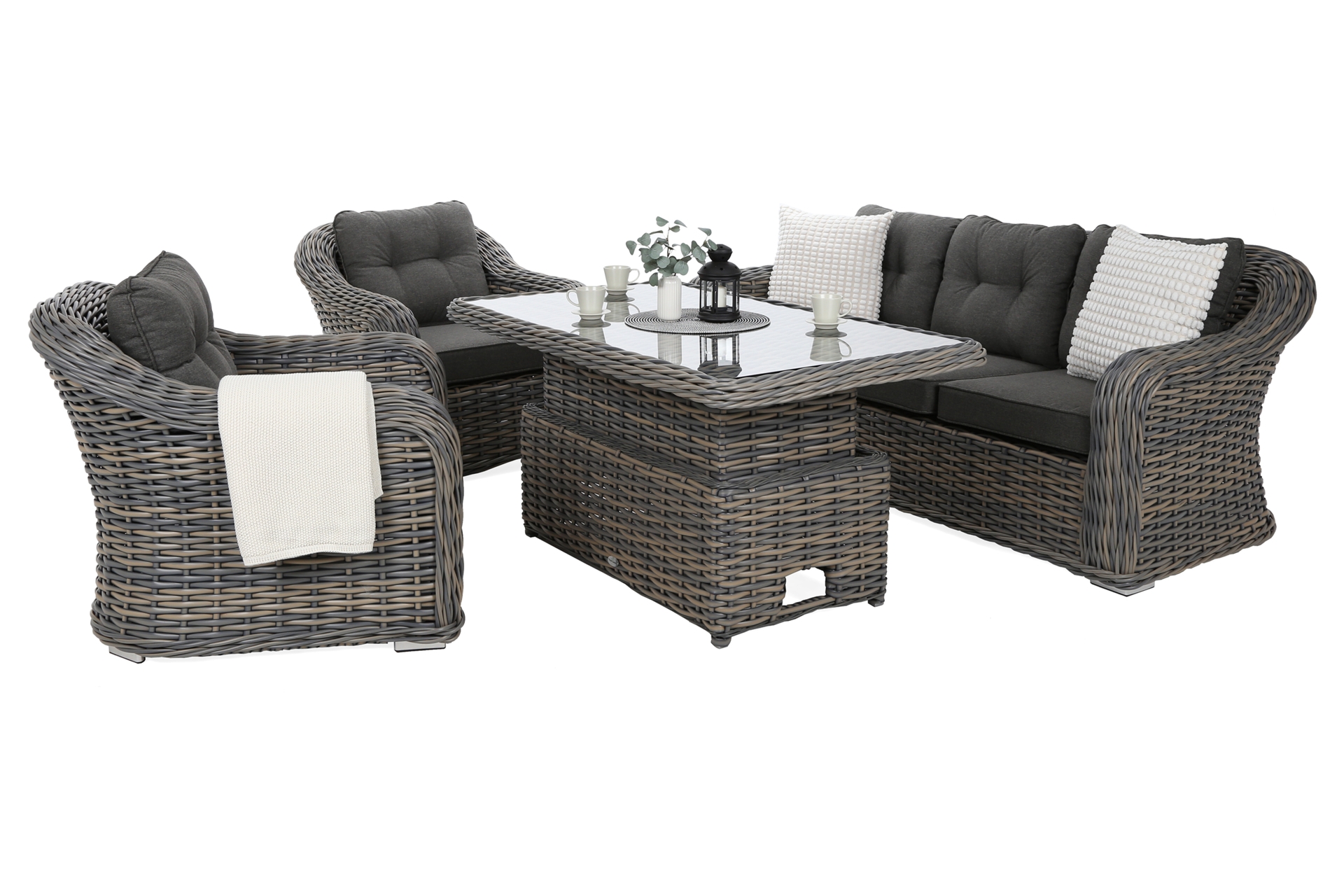 Meble ogrodowe technorattanowe Foggia Flex Silk Grey / Grey Melange