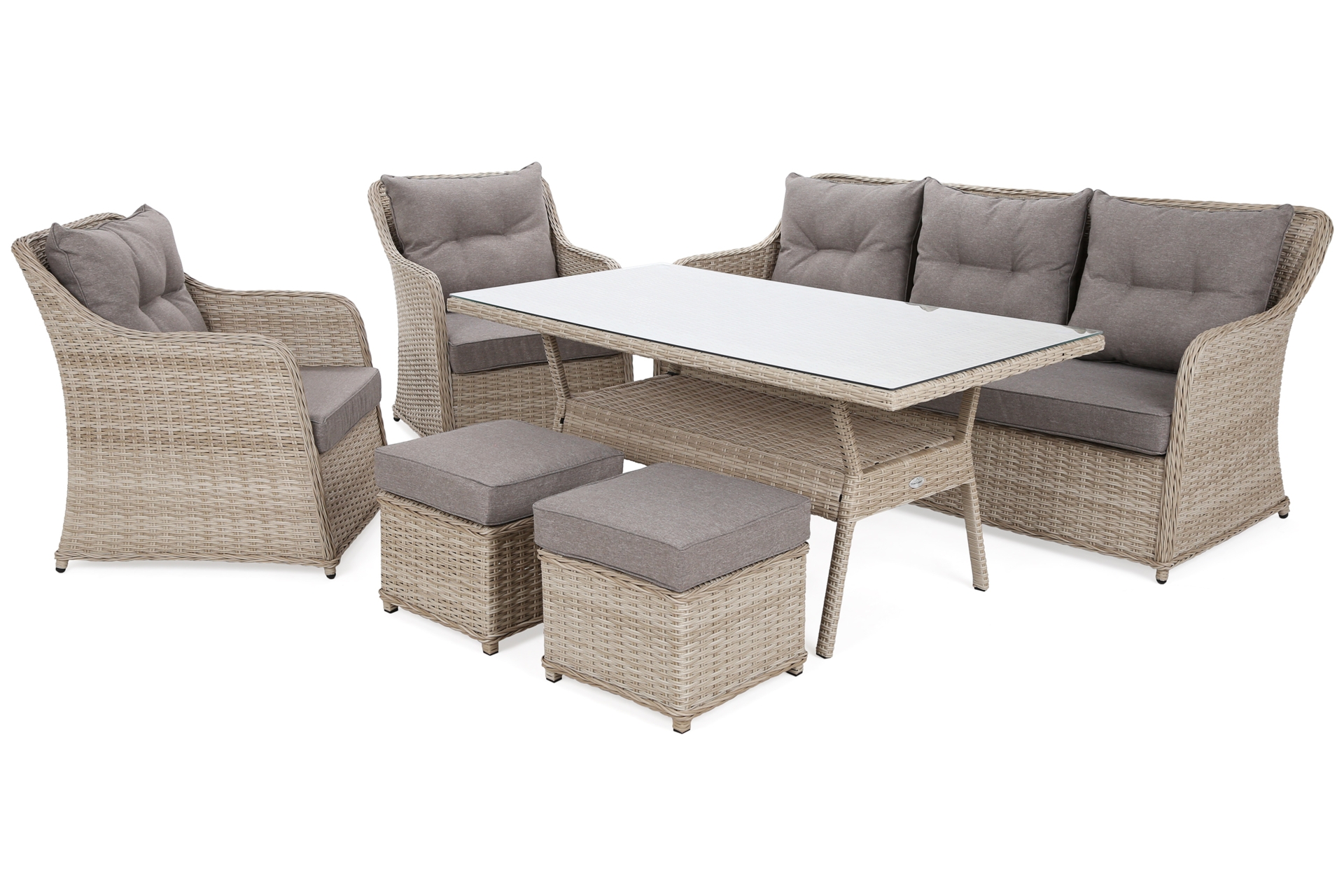 Meble ogrodowe technorattanowe Bergamo Elegant Beige / Beige Melange