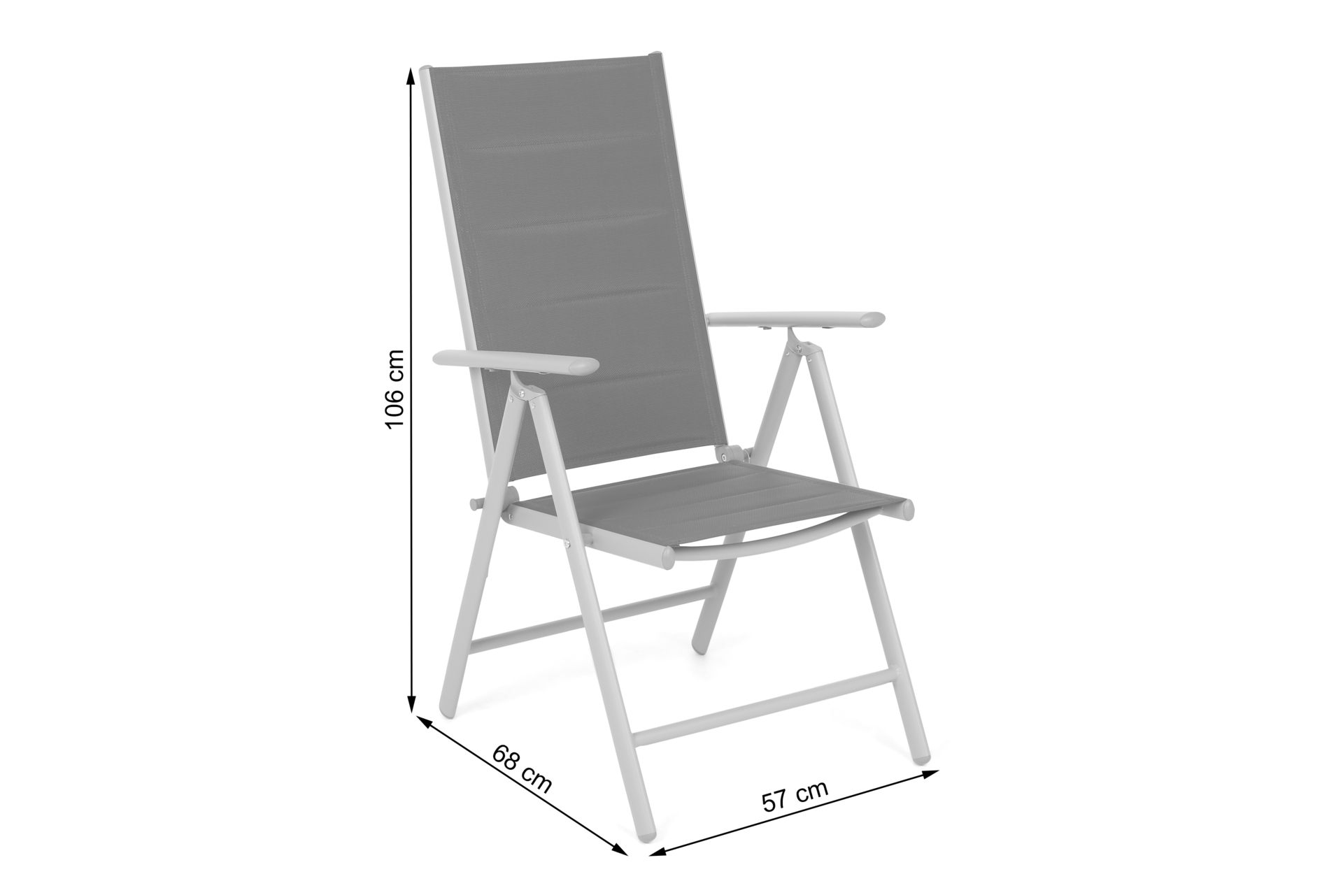 Krzesło aluminiowe składane Ibiza szare Krzesło ogrodowe aluminiowe Ibiza Grey / Window Grey