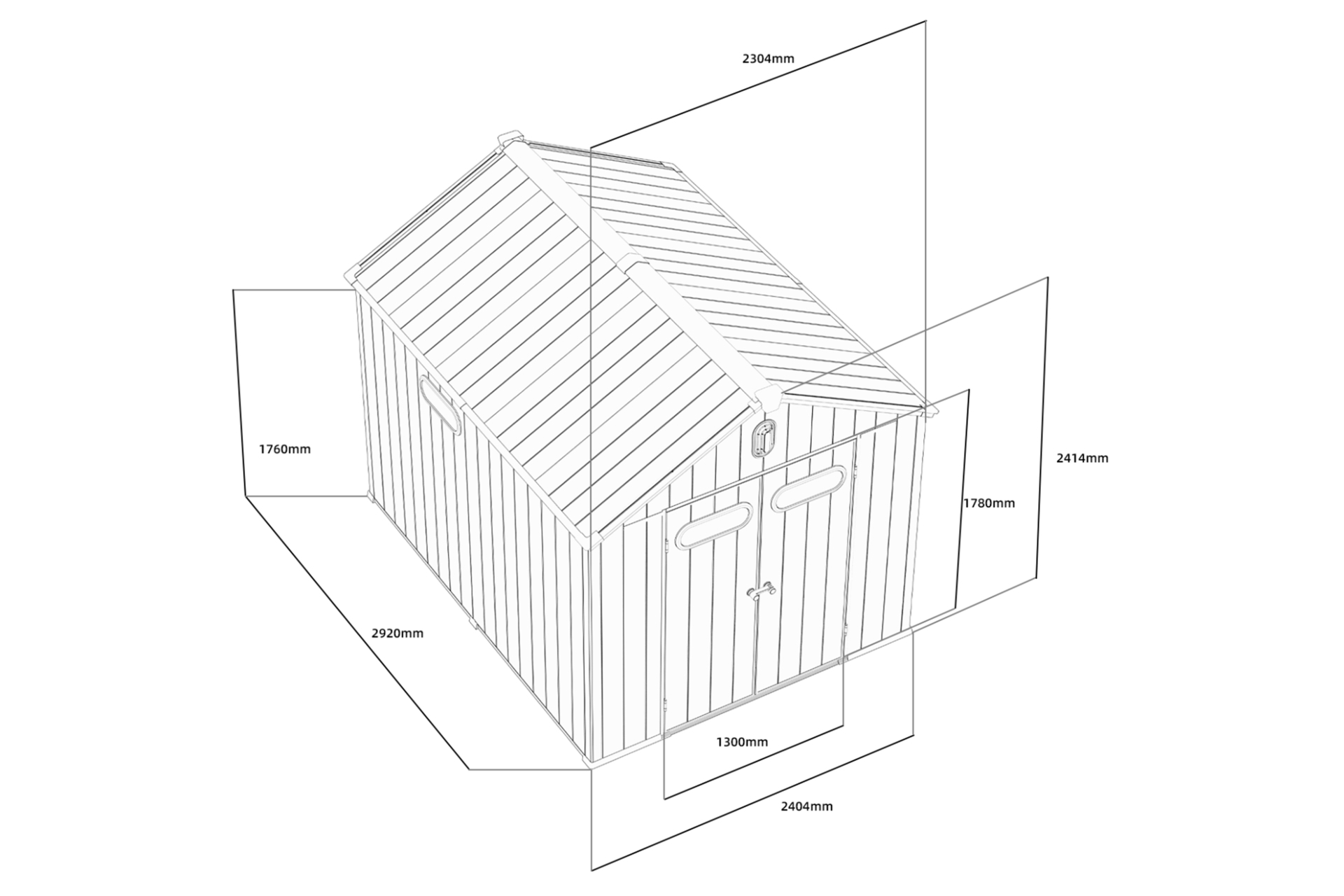 Domek narzędziowy Halmstad 239 x 302 cm Light Grey