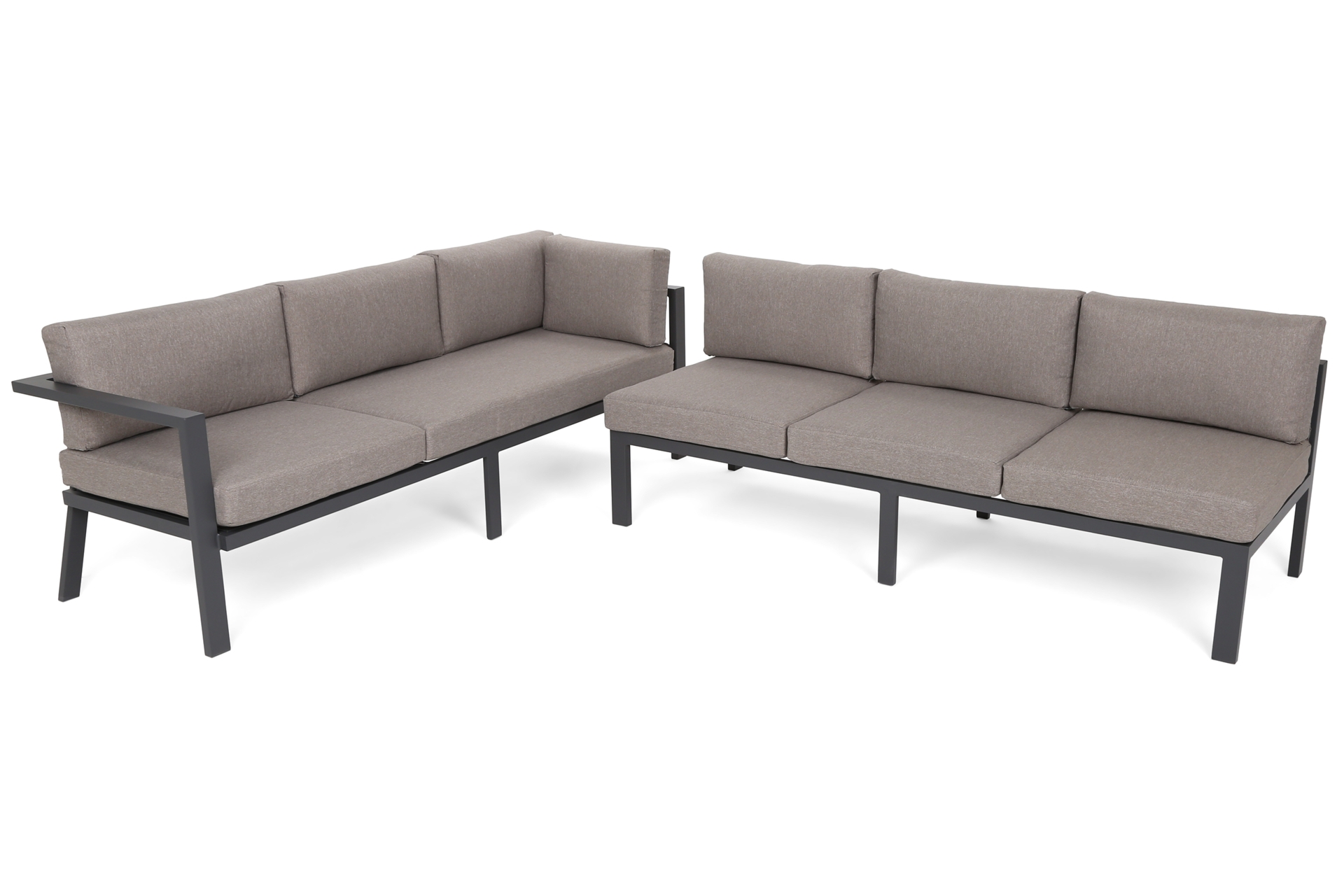 Narożne meble ogrodowe aluminiowe Galapagos Grey / Taupe