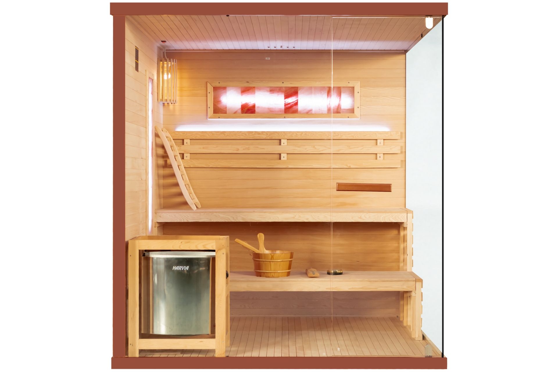 Sauna fińska narożna Nordum Pure 4-osobowa brązowa