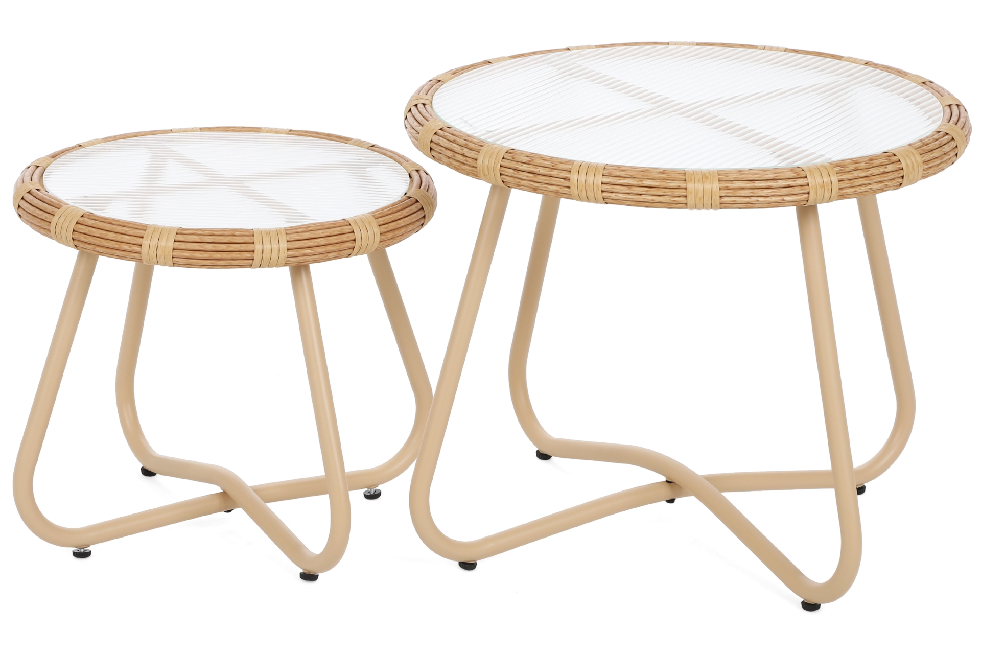 Meble ogrodowe technorattanowe Palermo Round Beige / Light Grey