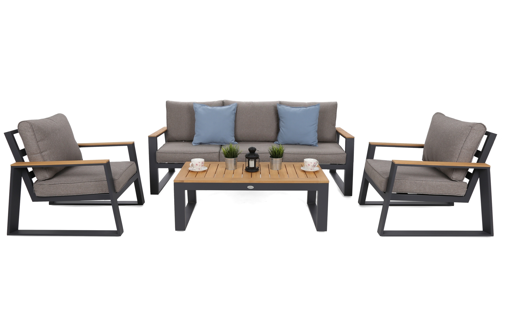 Meble ogrodowe aluminiowe Rimini Dark Grey / Beige Melange