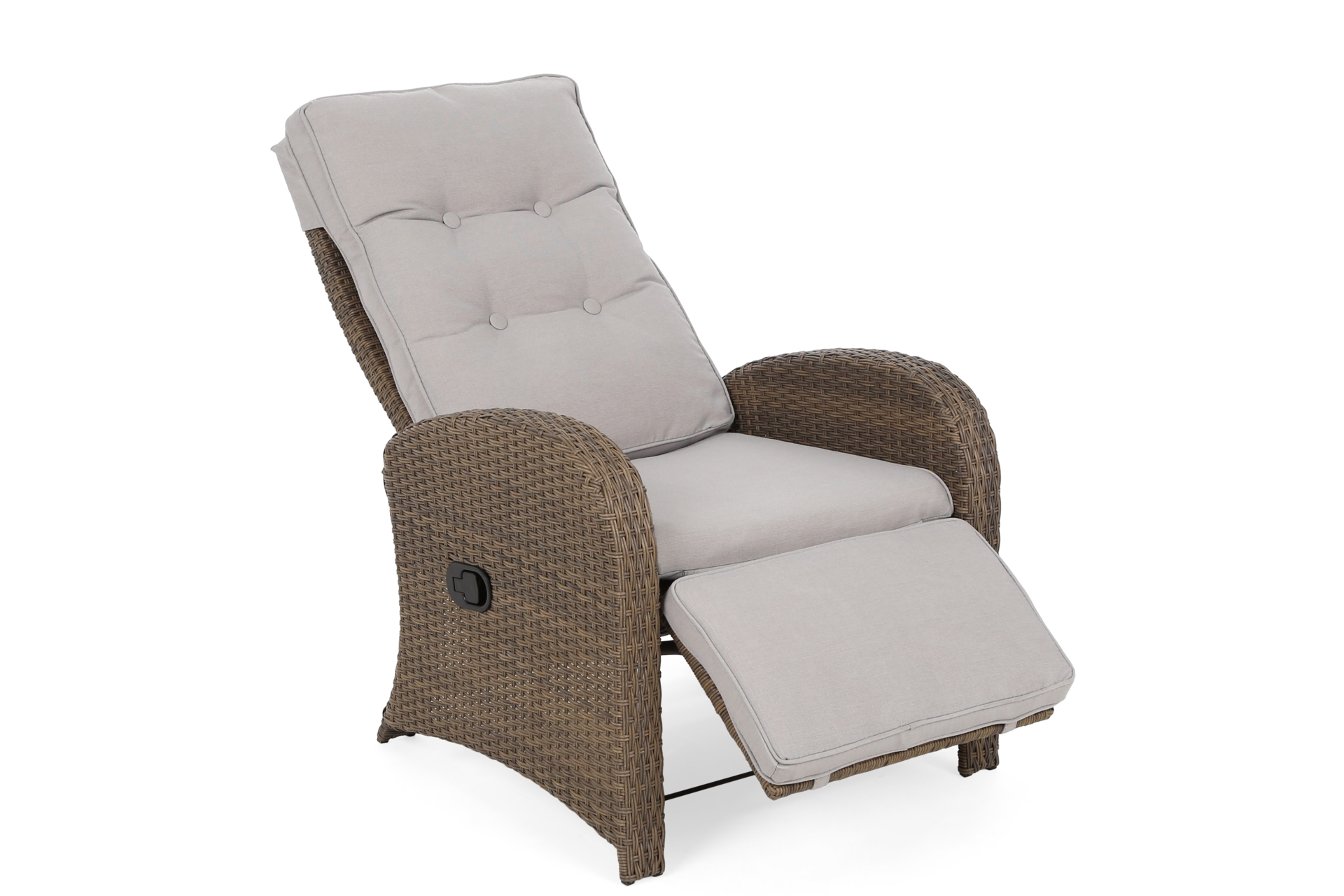 Meble ogrodowe technorattanowe Saloniki Brown / Beige - dla 2 osób - z regulacją oparcia i podnóżka Meble ogrodowe technorattanowe Saloniki Brown / Beige