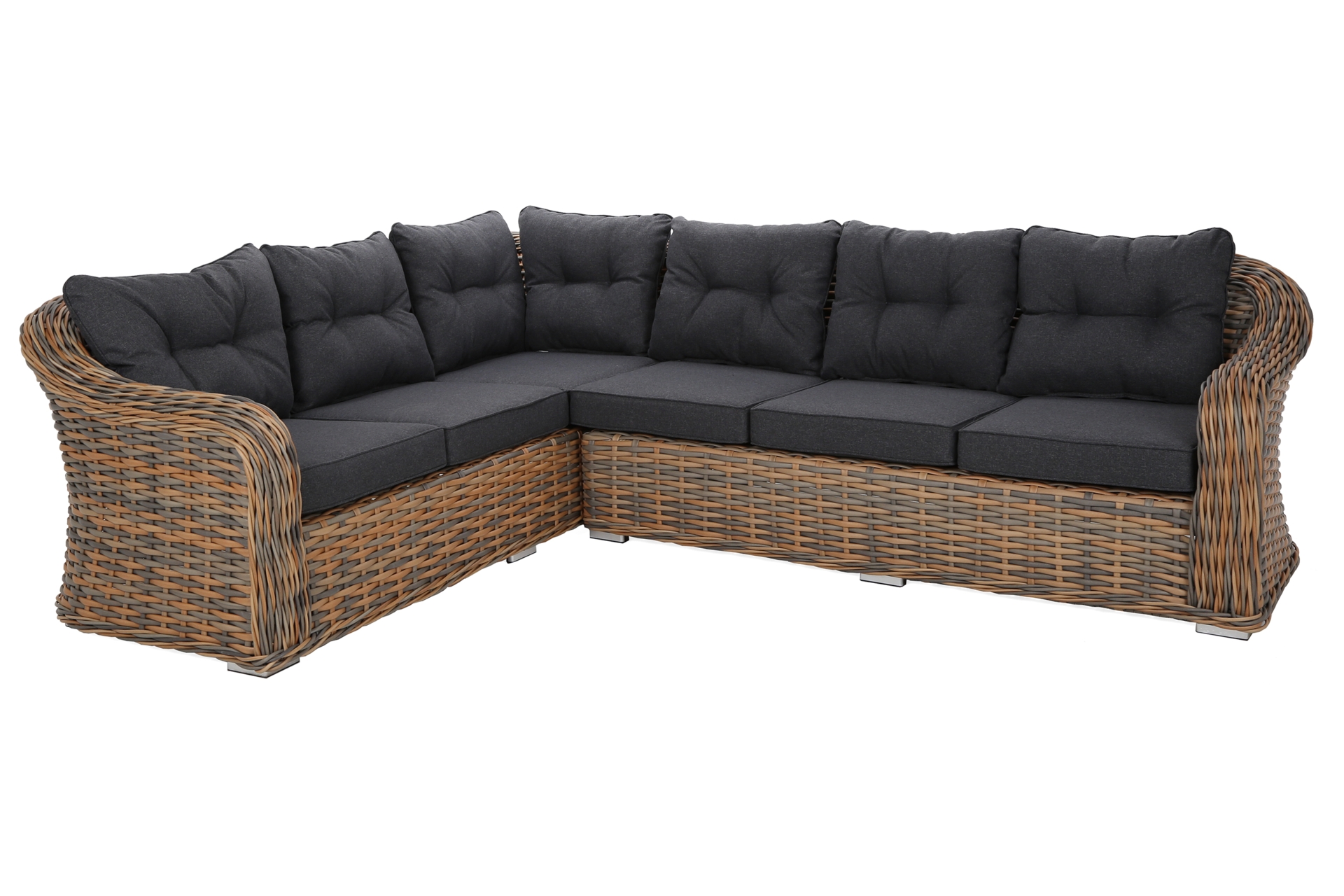 Narożny zestaw mebli ogrodowych Foggia Comfort Ginger Melange / Dark Grey