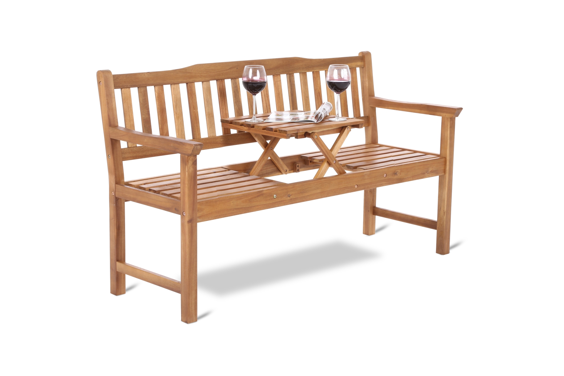 Ławka ogrodowa drewniana Akacja ze stolikiem
