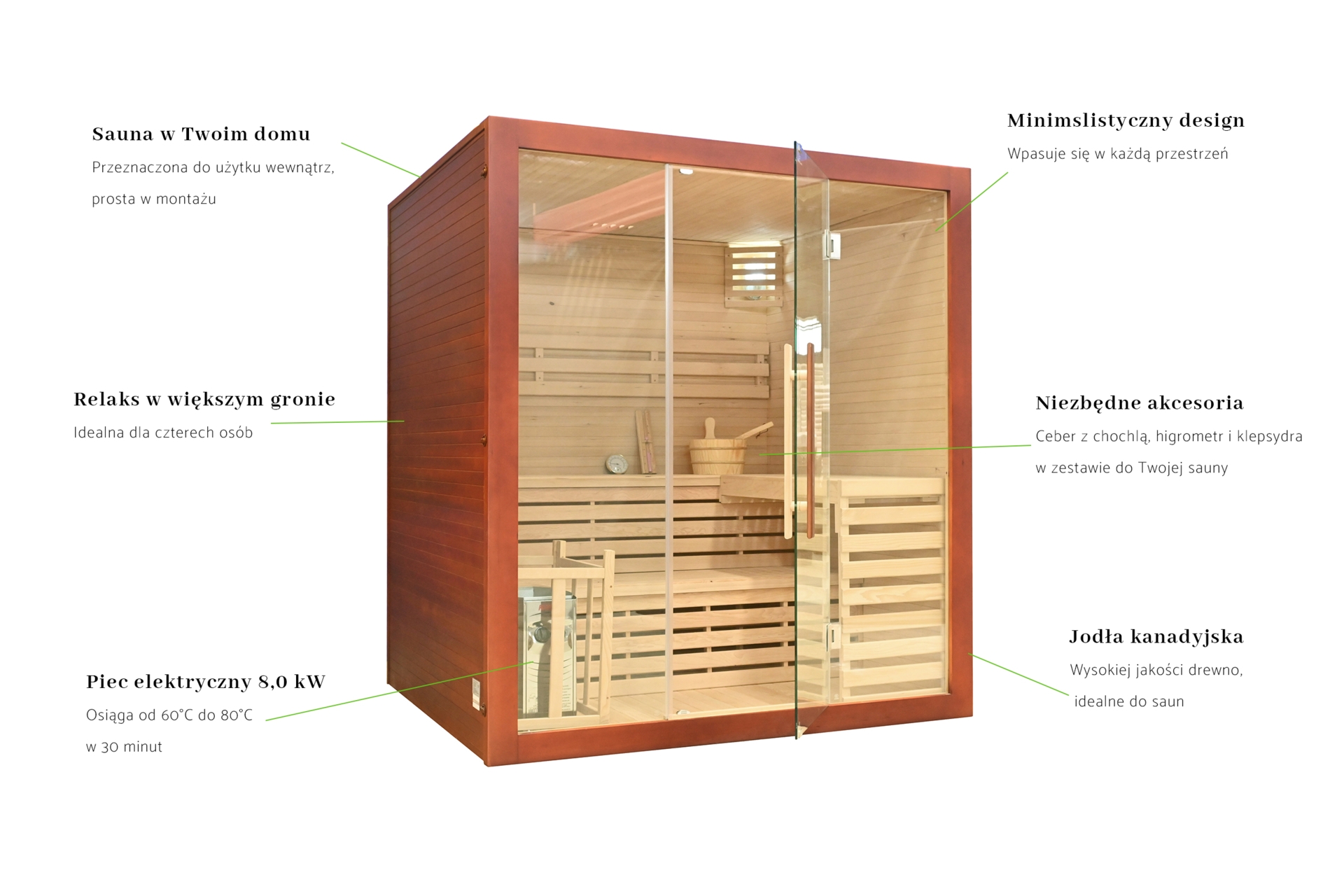 Sauna fińska Nordum Basic 4-osobowa brązowa