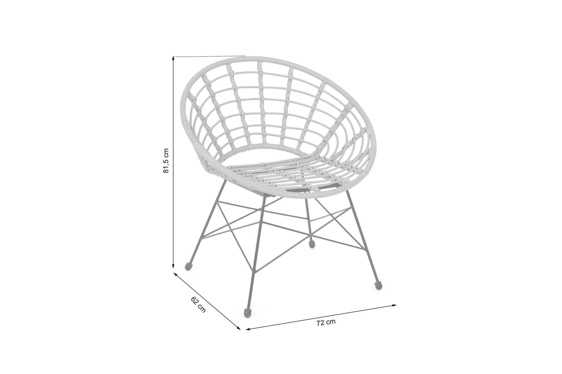 Krzesło ogrodowe Zanzibar Beige szare Krzesło technorattanowe Zanzibar Beige / Grey