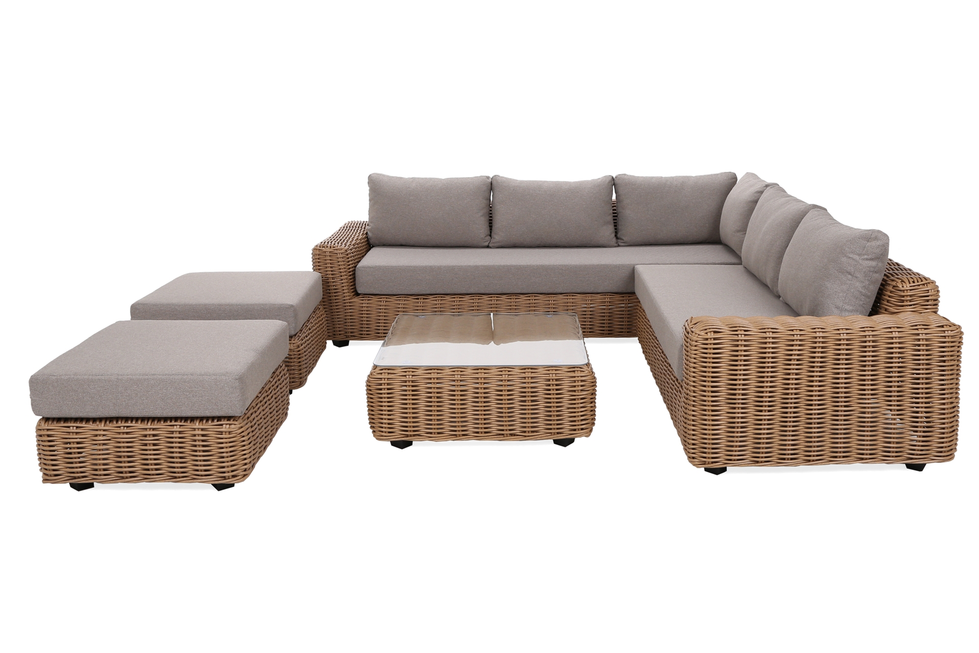 Narożne meble ogrodowe technorattanowe Umbria Beige / Taupe Melange