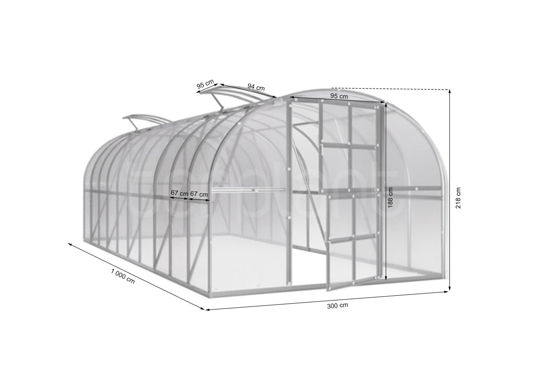 Szklarnia ogrodowa z poliwęglanu Terplant Comfort Plus 3x10 m