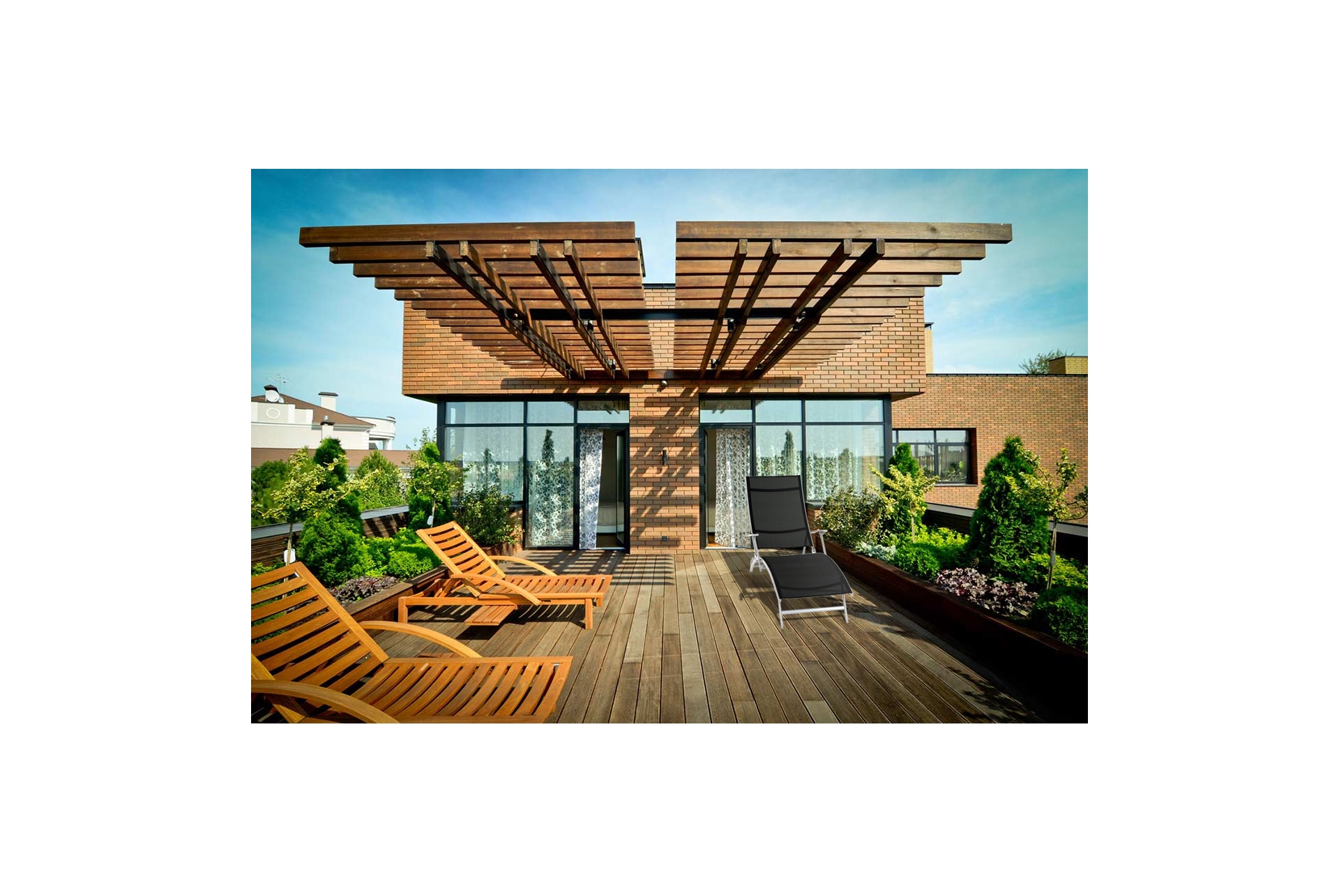 Leżak ogrodowy metalowy Summer Silver / Black