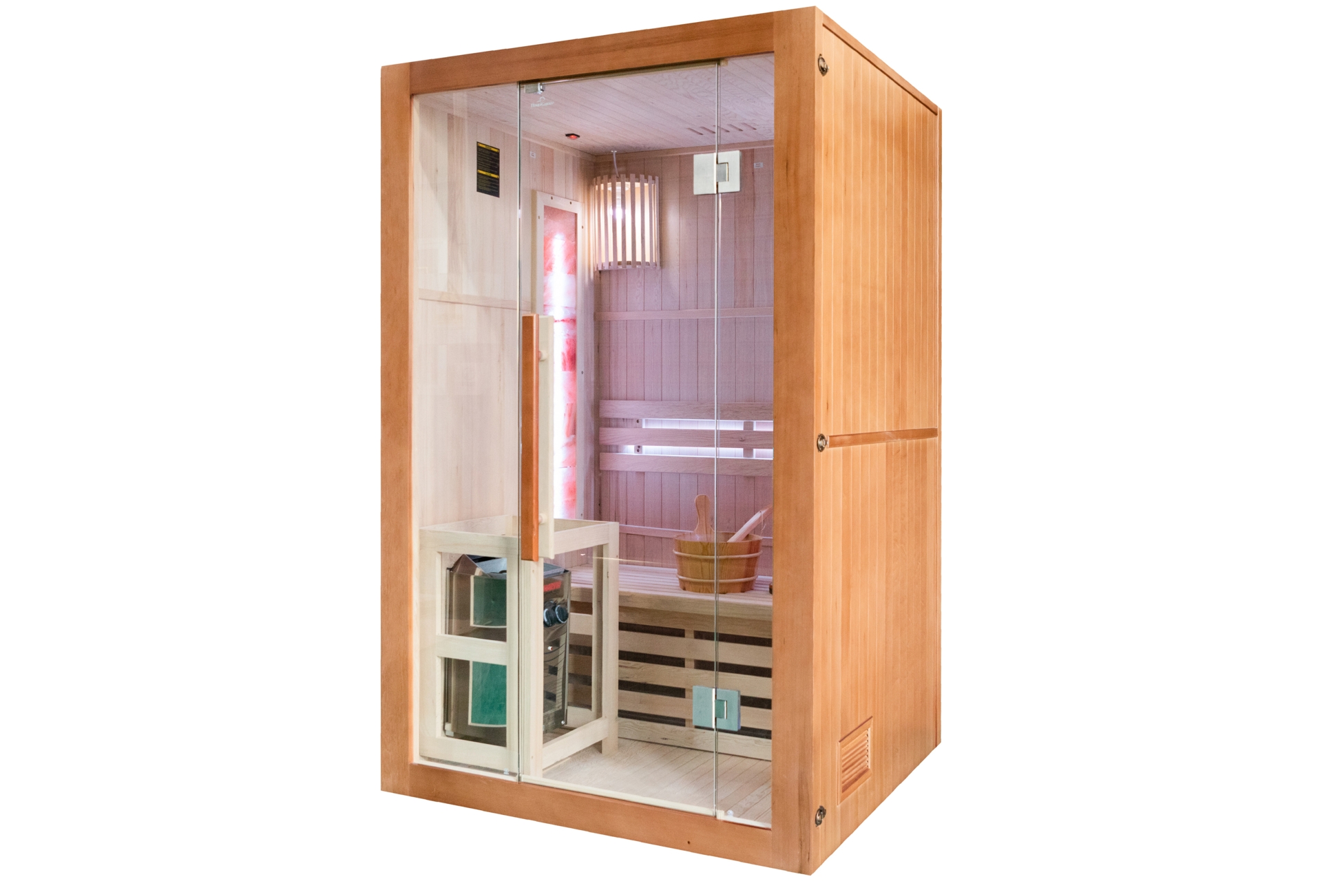 Sauna fińska Nordum Solea 2-osobowa brązowa - drewniana - z jodły kanadyjskiej Sauna fińska Nordum Solea 2-osobowa brązowa