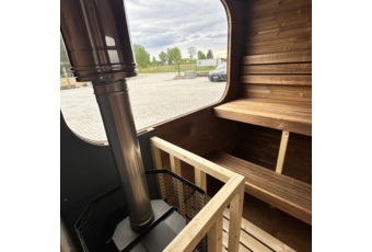 Sauna fińska zewnętrzna Hobbit Odnova z balią 220 x 500 cm