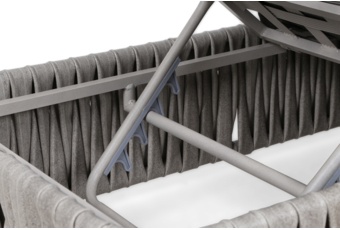 Leżak ogrodowy technorattanowy Samos Cream / Grey Melange