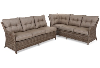 Narożny zestaw mebli ogrodowych prawy California Ginger / Brown Melange