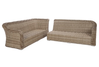 Narożny zestaw mebli ogrodowych Foggia Comfort Beige / Beige Melange