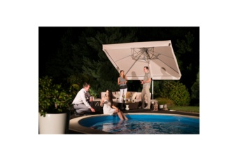 Parasol ogrodowy Rio 300 cm beżowy Parasol ogrodowy Litex Garden Rio 300 cm Silver / Ecru
