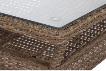 Meble ogrodowe technorattanowe Bergamo Elegant Ginger / Brown Melange - dla 7 osób Meble ogrodowe technorattanowe Bergamo Elegant Ginger / Brown Melange