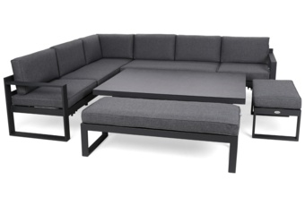 Narożne meble ogrodowe aluminiowe Neapol Grey / Grey Melange