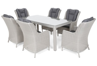 Meble ogrodowe technorattanowe Bristol 180 cm White / Grey 6+1