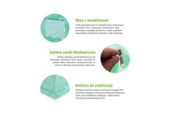 Tunel foliowy 2,5x4 m wzmocniony zielony