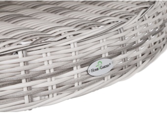 Meble ogrodowe technorattanowe Bristol Round Elegant 150 cm Light Grey / Grey Melange 6+1