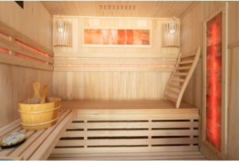 Sauna fińska Nordum Solea 4-osobowa naturalna - z panelami solnymi - z jodły kanadyjskiej Sauna fińska Nordum Solea 4-osobowa naturalna