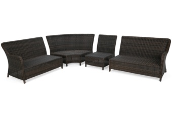 Narożne meble ogrodowe technorattanowe Windsor Brown Mat / Brown Melange