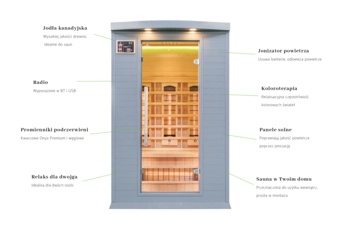 Sauna infrared Nordum Classic 2-osobowa szara