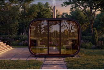 Sauna fińska zewnętrzna Leil® Saunas Round Cube Single 2.0 6-osobowa