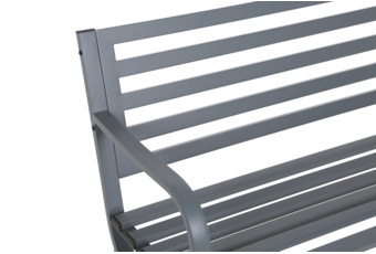 Ławka ogrodowa metalowa Simple Light Grey