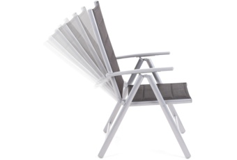 Meble ogrodowe aluminiowe IBIZA czarne z srebrnym stelażem Meble ogrodowe aluminiowe Ibiza 150 cm Silver / Black 6+1