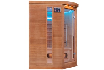 Sauna infrared narożna Nordum Classic 3-osobowa brązowa