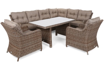 Narożny zestaw mebli ogrodowych prawy California Ginger / Brown Melange