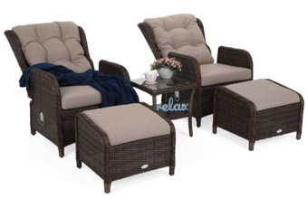 Meble ogrodowe technorattanowe Sofia Brown Mat / Brown Melange