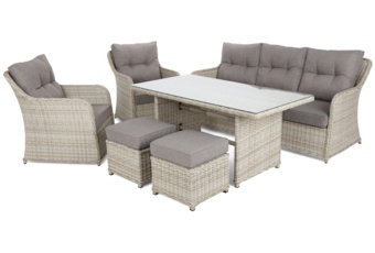 Meble ogrodowe technorattanowe Bergamo Beige / Beige Melange