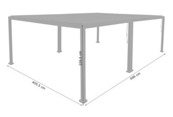 Pergola ogrodowa aluminiowa Bermeo 600 x 400 cm