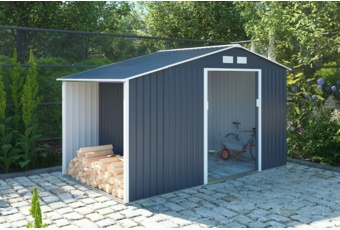 Domek narzędziowy Stockholm 342 x 191 cm Grey z drewutnią