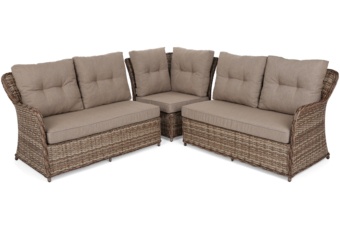 Narożny zestaw mebli ogrodowych Bergamo Ginger / Brown Melange